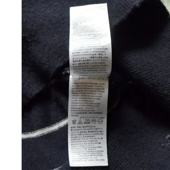 Banana Republic Sweater Lips Embroidery Women  Navy stripes XS petite nautical - Picture 8 of 9